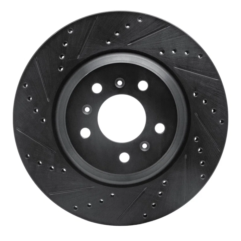 R1 Concepts 633-46022L, R1 06-16 Buick Allure Front Left Drilled & Slotted Black Brake Rotor