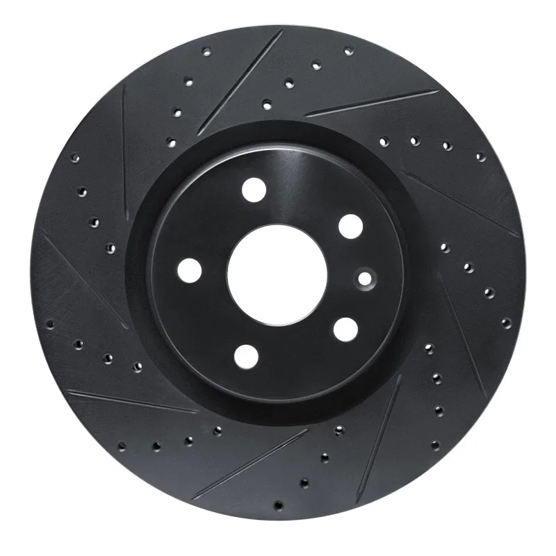 R1 Concepts 633-45019L, R1 13-19 Buick Regal Front Left Drilled & Slotted Black Brake Rotor