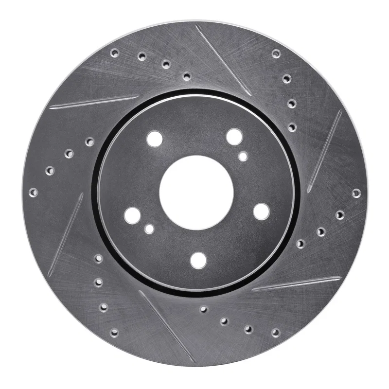 R1 Concepts 631-01007R, R1 10-13 Suzuki Kizashi Front Right Drilled & Slotted Silver Brake Rotor
