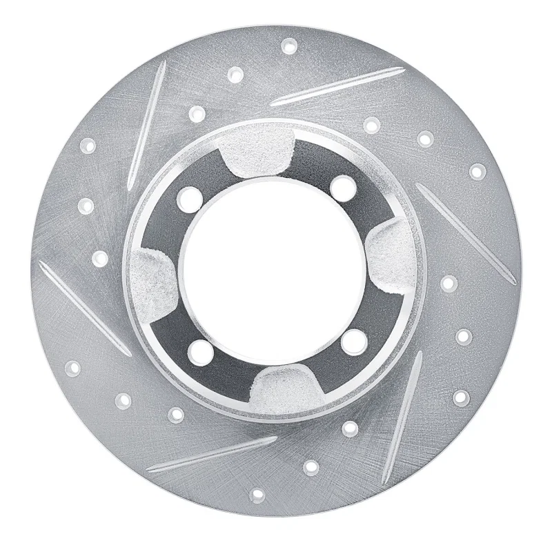 R1 Concepts 631-72002L, R1 85-91 Dodge COLT Front Left Drilled & Slotted Silver Brake Rotor