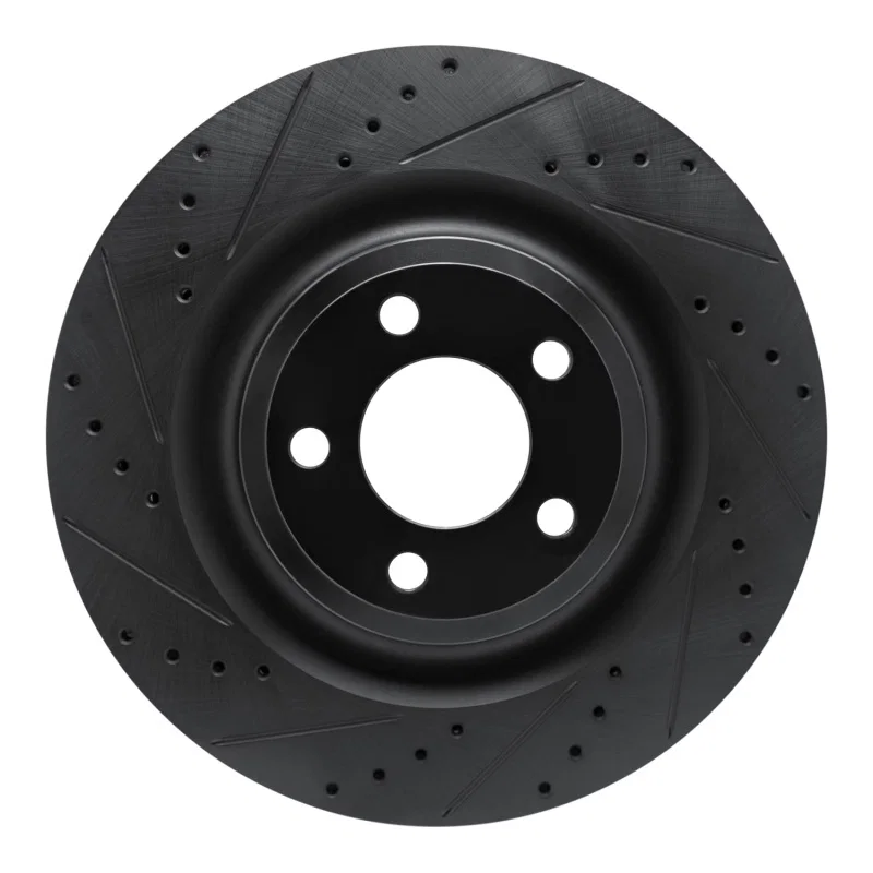 R1 Concepts 633-54278L, R1 20-25 Ford Explorer Rear Left Drilled & Slotted Black Brake Rotor