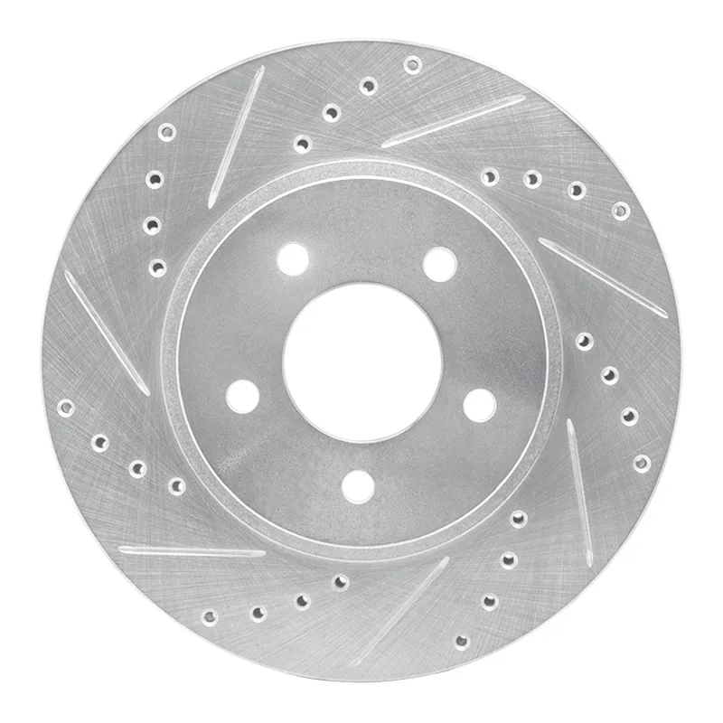 R1 Concepts 631-54193L, R1 05-12 Ford Escape Front Left Drilled & Slotted Silver Brake Rotor