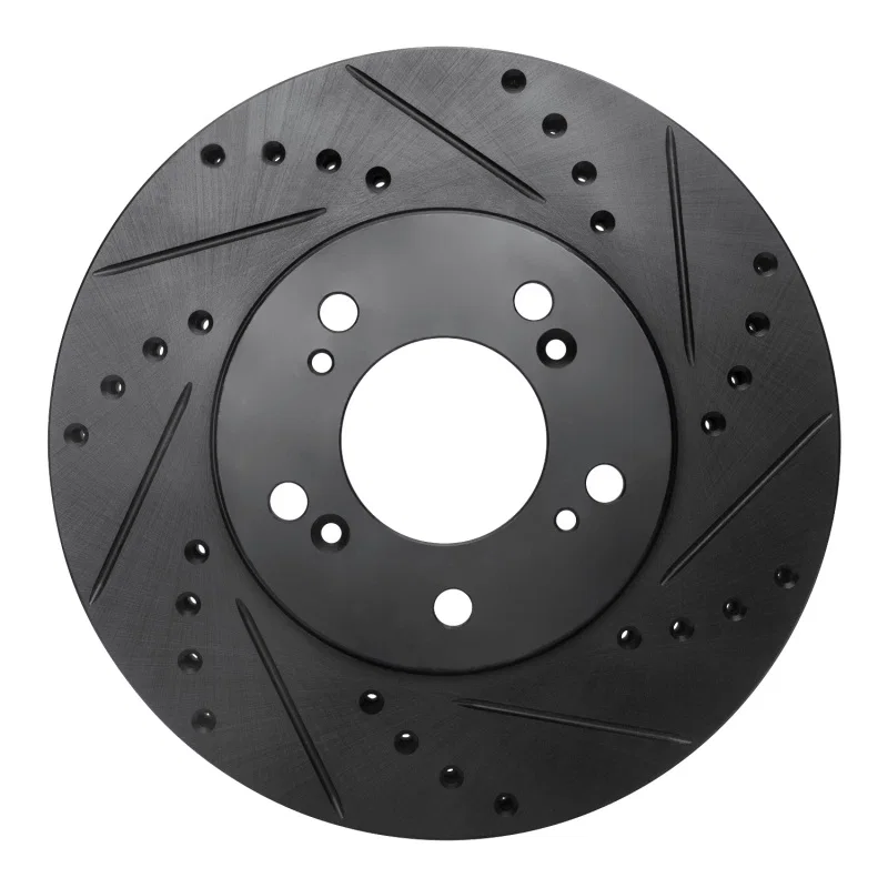 R1 Concepts 633-58008R, R1 93-95 Acura Legend Front Right Drilled & Slotted Black Brake Rotor
