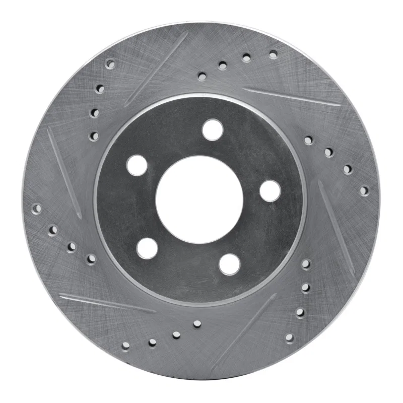 R1 Concepts 631-40016L, R1 95-99 Dodge Neon (USA/Canada) Front Left Drilled & Slotted Silver Brake Rotor