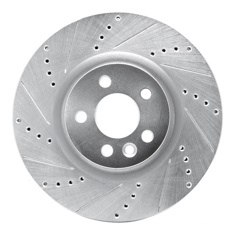 R1 Concepts 631-11025L, R1 15-19 Jaguar E-Pace Front Left Drilled & Slotted Silver Brake Rotor