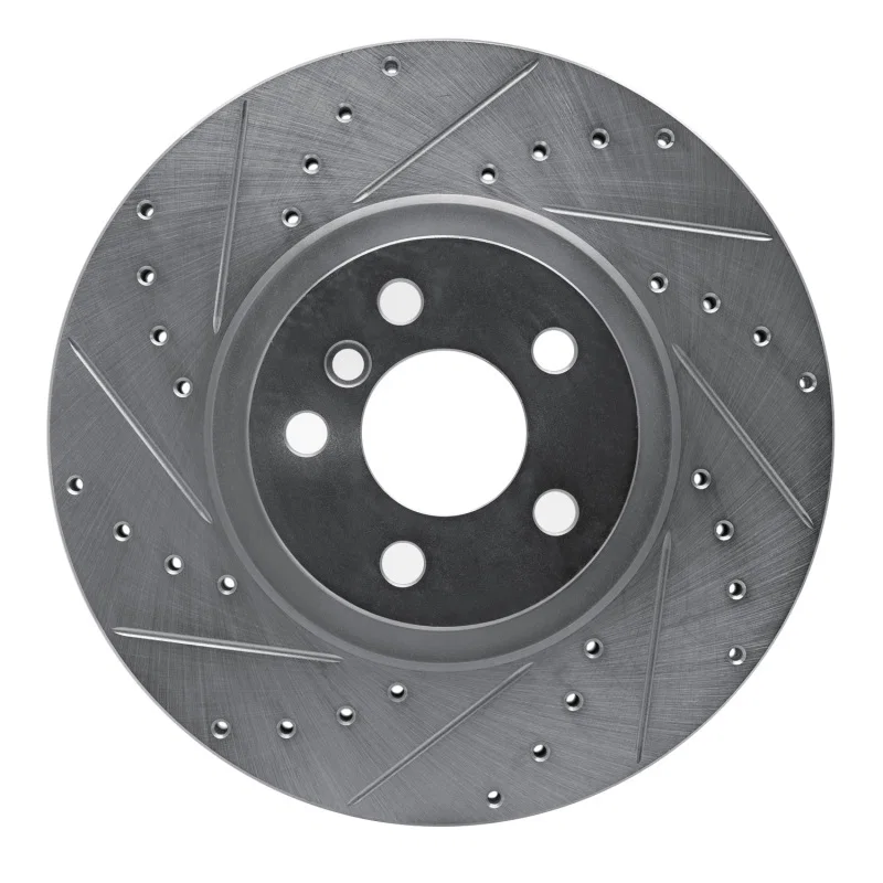 R1 Concepts 631-31157L, R1 15-25 BMW 228I Gran Coupe Front Left Drilled & Slotted Silver Brake Rotor