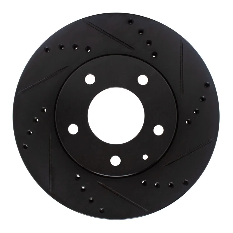 R1 Concepts 633-80062R, R1 95-06 Mazda MPV Front Right Drilled & Slotted Black Brake Rotor