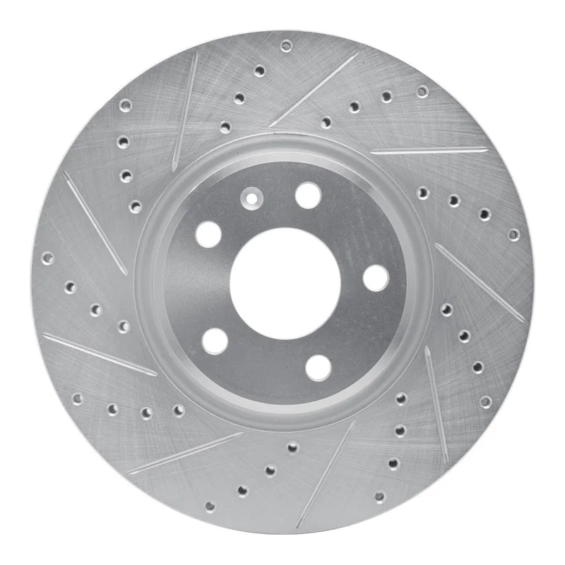 R1 Concepts 631-73065L, R1 11-17 Audi Q5 (Mexico) Front Left Drilled & Slotted Silver Brake Rotor
