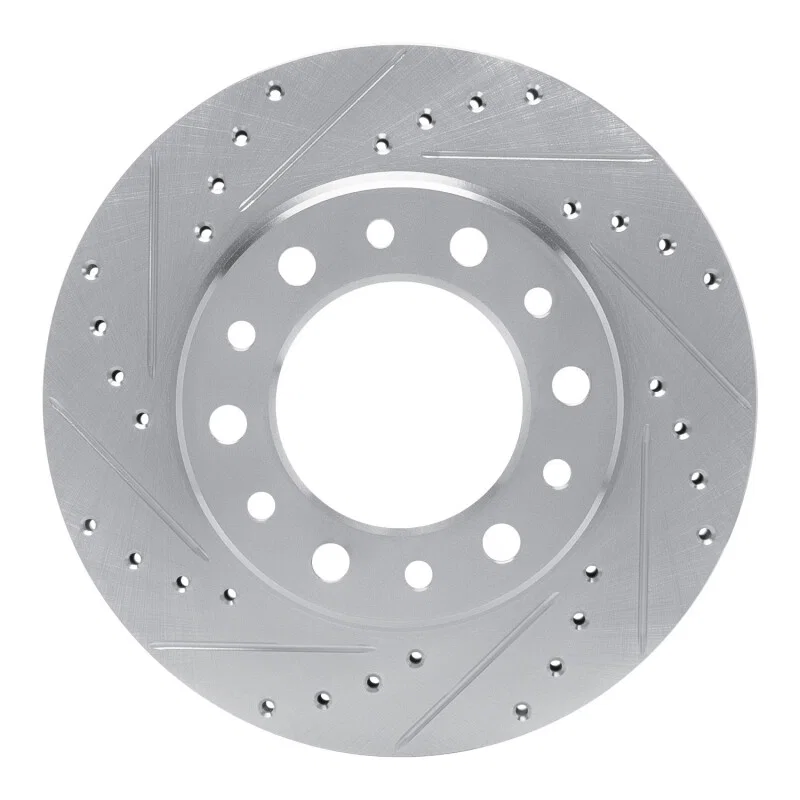 R1 Concepts 633-76169L, R1 76-89 Toyota Land Cruiser Front Left Drilled & Slotted Black Brake Rotor