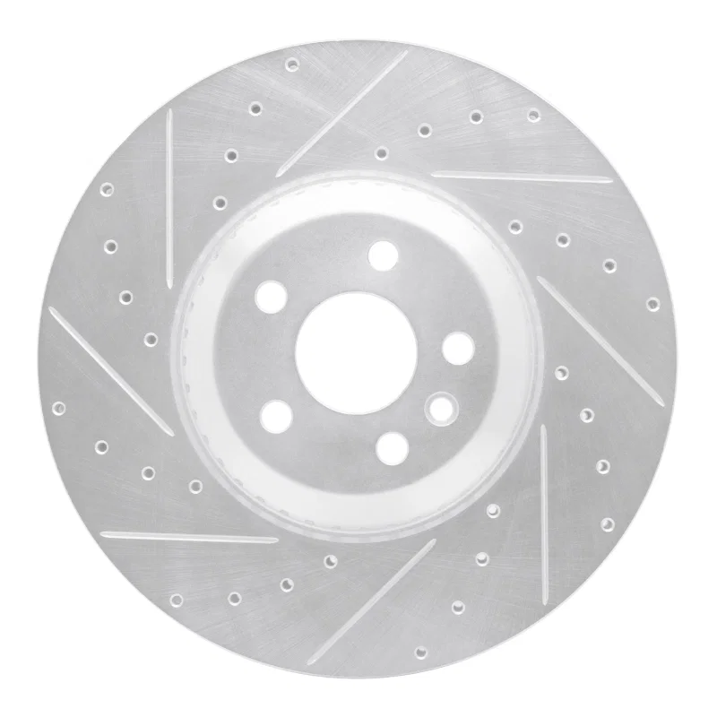 R1 Concepts 631-11033L, R1 20-25 Jaguar E-Pace Front Left Drilled & Slotted Silver Brake Rotor