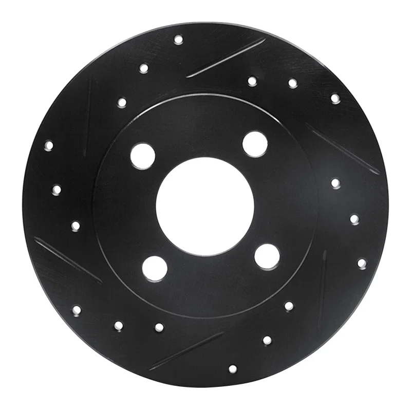R1 Concepts 633-23003L, R1 81-87 Renault ALLIANCE Front Left Drilled & Slotted Black Brake Rotor