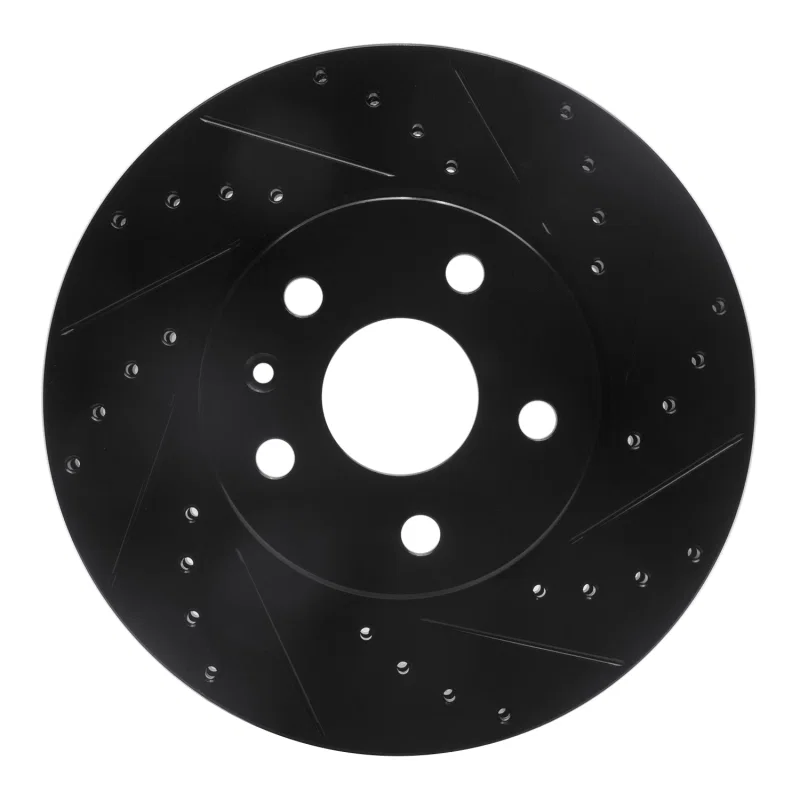 R1 Concepts 633-46025R, R1 2008-2014 Cadillac CTS Front Right Drilled & Slotted Black Brake Rotor