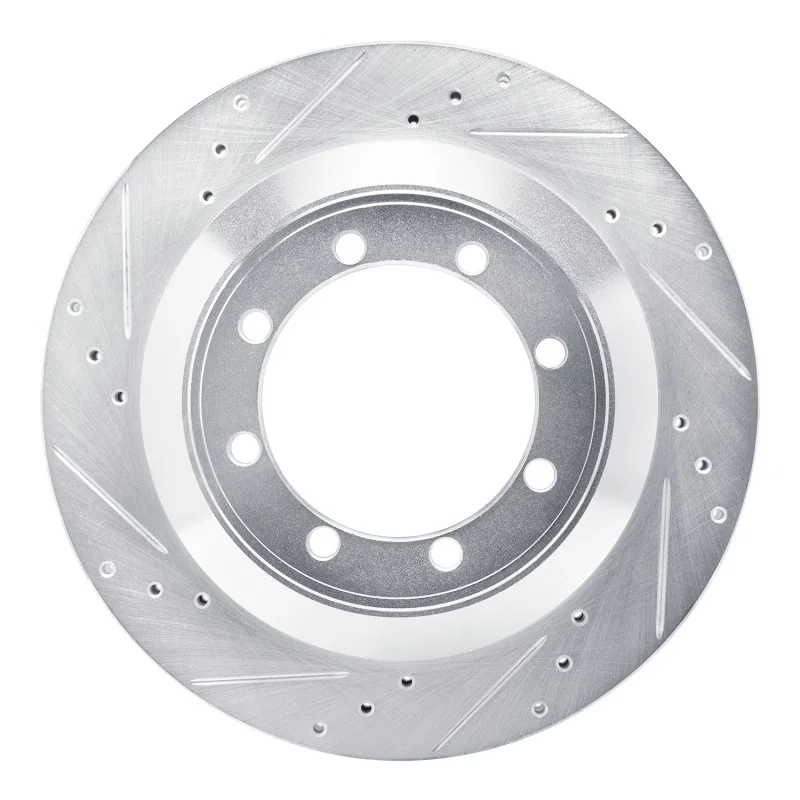 R1 Concepts 631-54210L, R1 08-19 Ford E-350 Super Duty Rear Left Drilled & Slotted Silver Brake Rotor