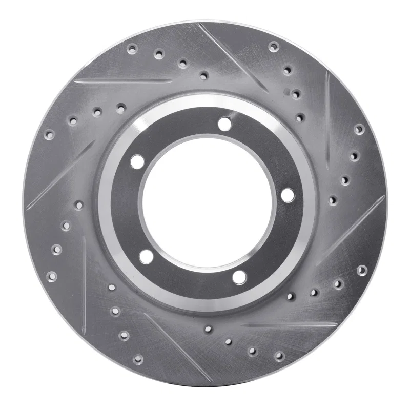 R1 Concepts 631-11001R, R1 90-16 Land Rover Range Rover Front Right Drilled & Slotted Silver Brake Rotor