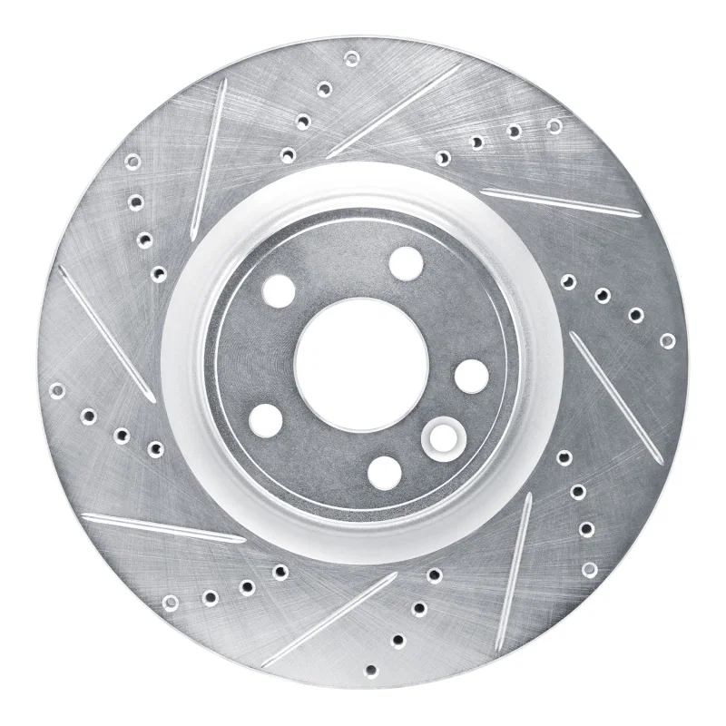 R1 Concepts 631-20042L, R1 20-20 Jaguar F-Pace Front Left Drilled & Slotted Silver Brake Rotor