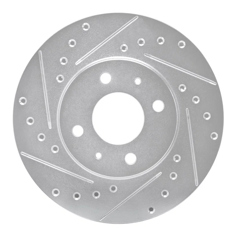 R1 Concepts 631-67041L, R1 91-94 Nissan SENTRA Front Left Drilled & Slotted Silver Brake Rotor