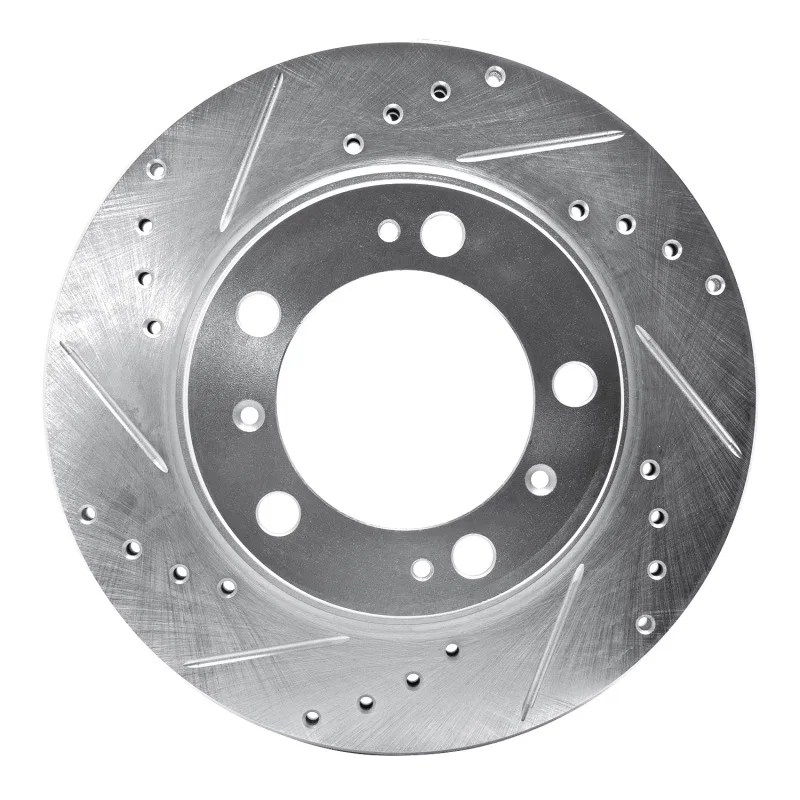 R1 Concepts 631-02029L, R1 97-04 Porsche Boxster Rear Left Drilled & Slotted Silver Brake Rotor