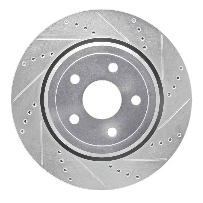 R1 Concepts 631-42008R, R1 12-25 Dodge Durango Rear Right Drilled & Slotted Silver Brake Rotor