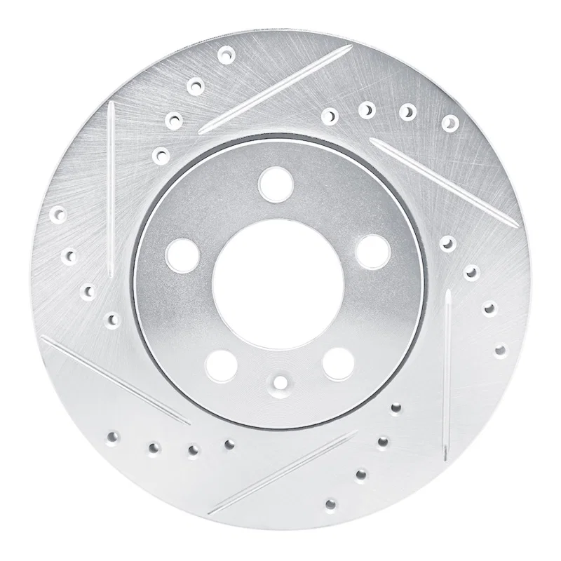 R1 Concepts 631-92058L, R1 03-18 Volkswagen Polo (Mexico) Front Left Drilled & Slotted Silver Brake Rotor
