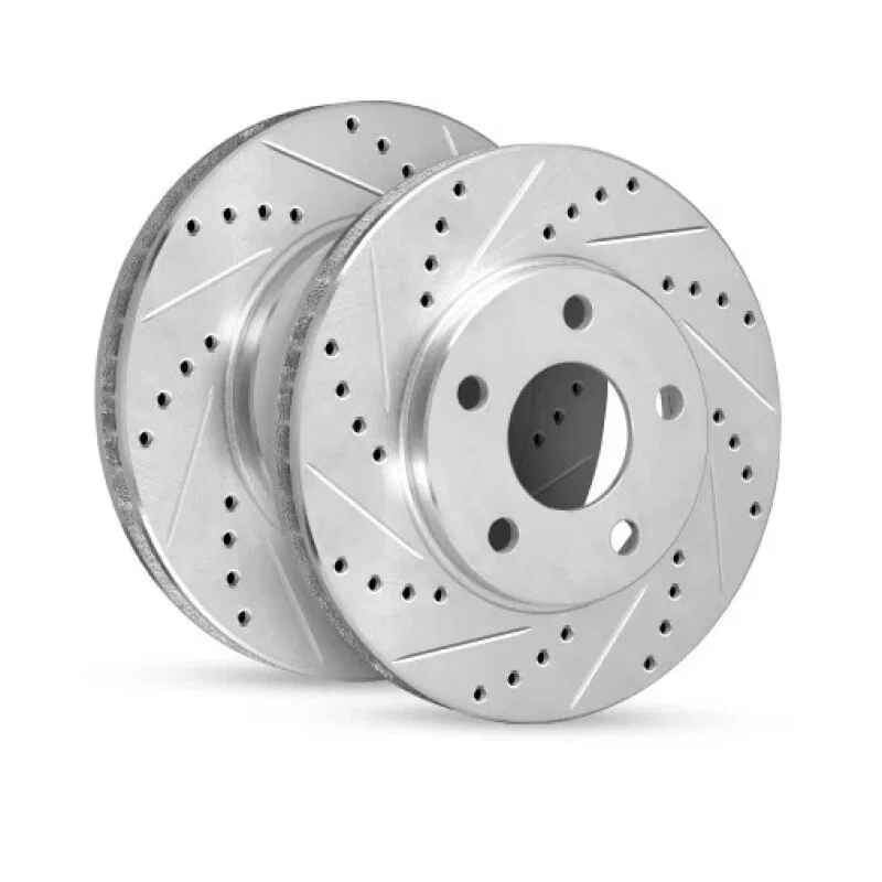 R1 Concepts 631-71002L, R1 73-98 International/Navistar Forward Cab Rear Left Drilled & Slotted Silver Brake Rotor
