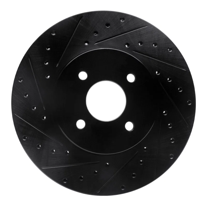 R1 Concepts 633-54050L, R1 02-04 Ford Focus Front Left Drilled & Slotted Black Brake Rotor