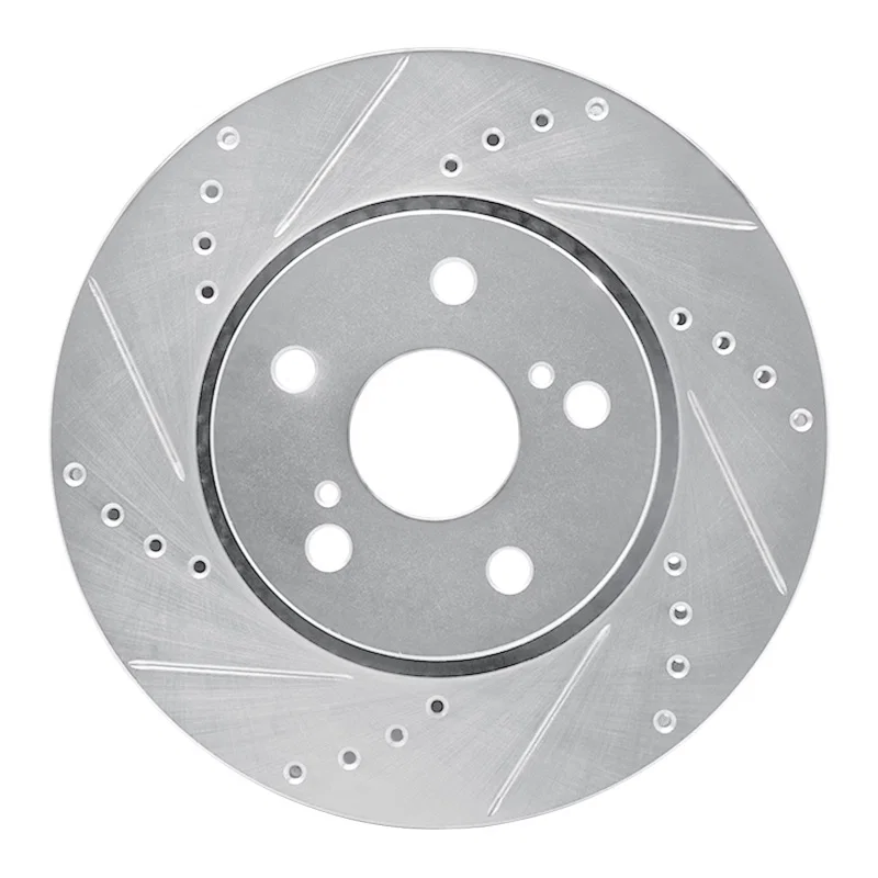 R1 Concepts 631-76153L, R1 18-22 Toyota C-HR Front Left Drilled & Slotted Silver Brake Rotor