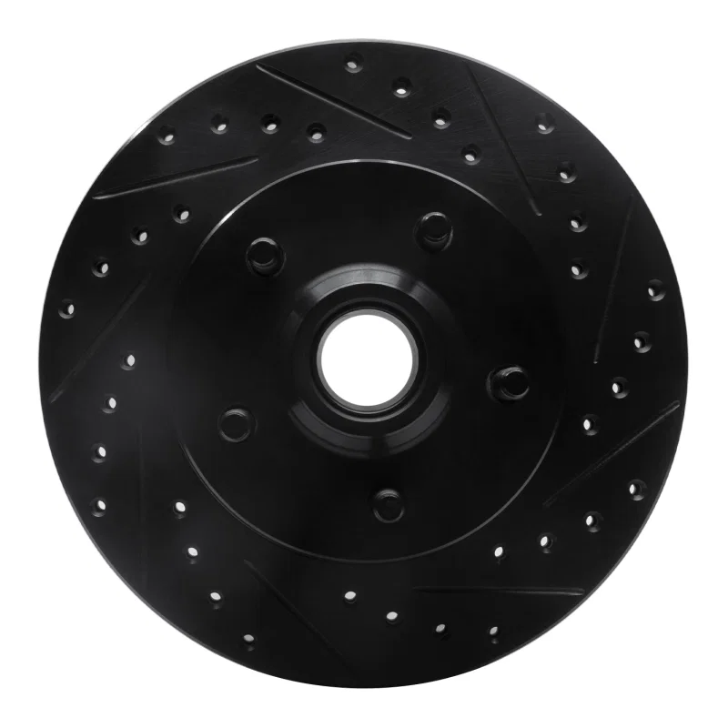 R1 Concepts 633-42018R, R1 86-92 Jeep Cherokee Front Right Drilled & Slotted Black Brake Rotor