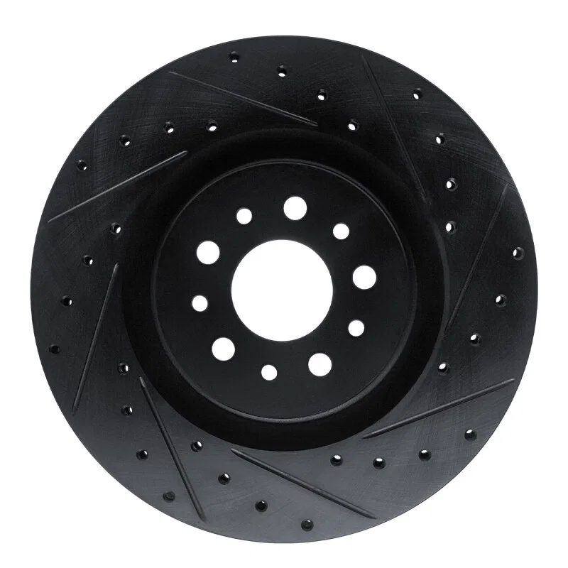 R1 Concepts 633-40049R, R1 15-22 Ram Promaster City Front Right Drilled & Slotted Black Brake Rotor