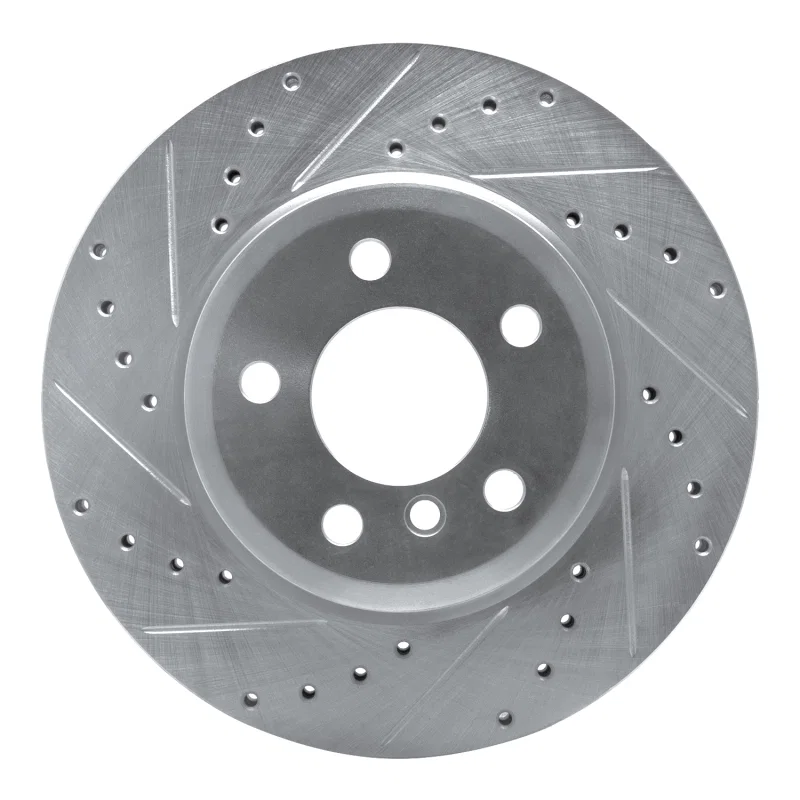 R1 Concepts 631-31139L, R1 04-10 BMW X3 Front Left Drilled & Slotted Silver Brake Rotor