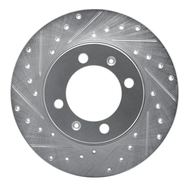 R1 Concepts 631-65001L, R1 81-87 Saab 900 Front Left Drilled & Slotted Silver Brake Rotor
