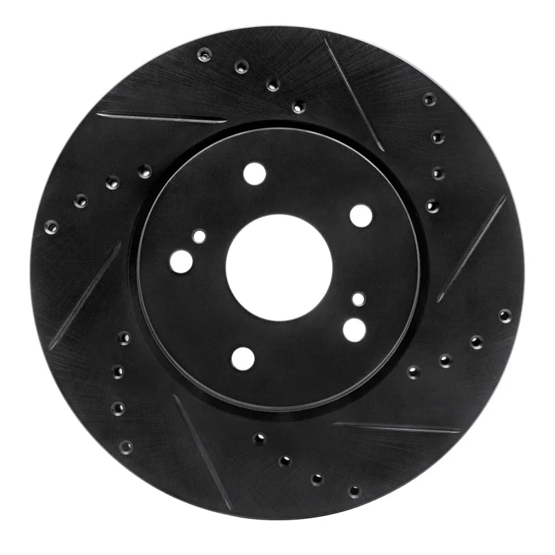 R1 Concepts 633-01007R, R1 10-13 Suzuki Kizashi Front Right Drilled & Slotted Black Brake Rotor