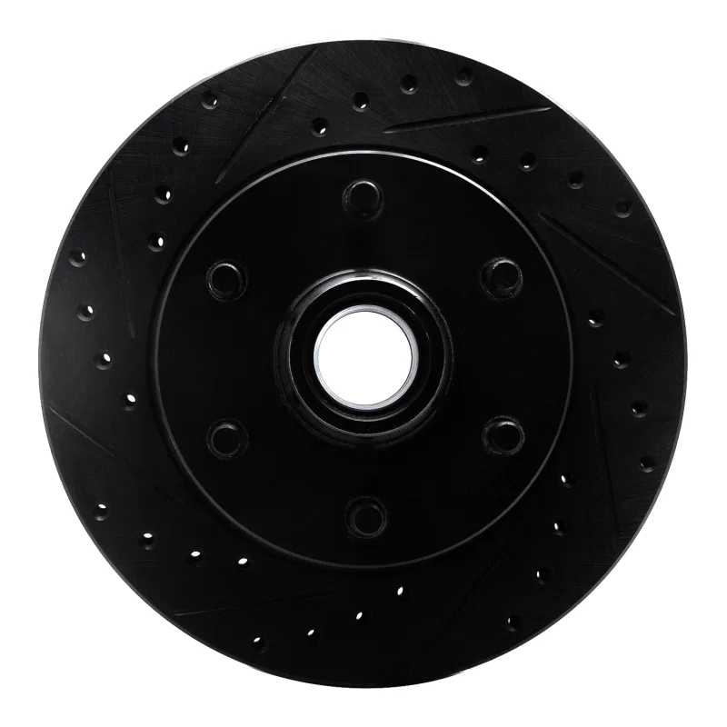 R1 Concepts 633-48031L, R1 94-02 Chevrolet C2500 Front Left Drilled & Slotted Black Brake Rotor