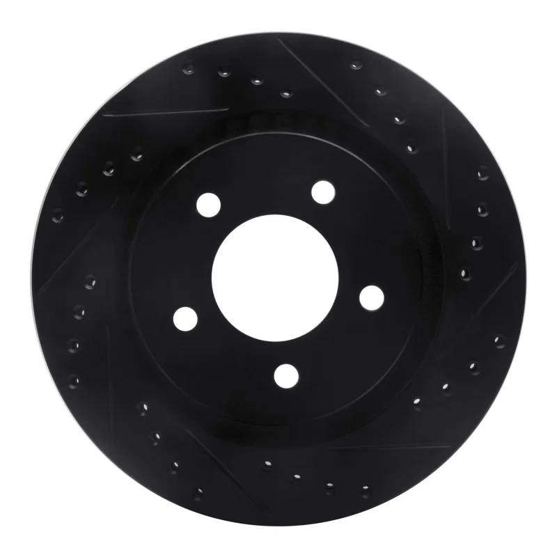 R1 Concepts 633-40019R, R1 99-04 Chrysler 300M Front Right Drilled & Slotted Black Brake Rotor
