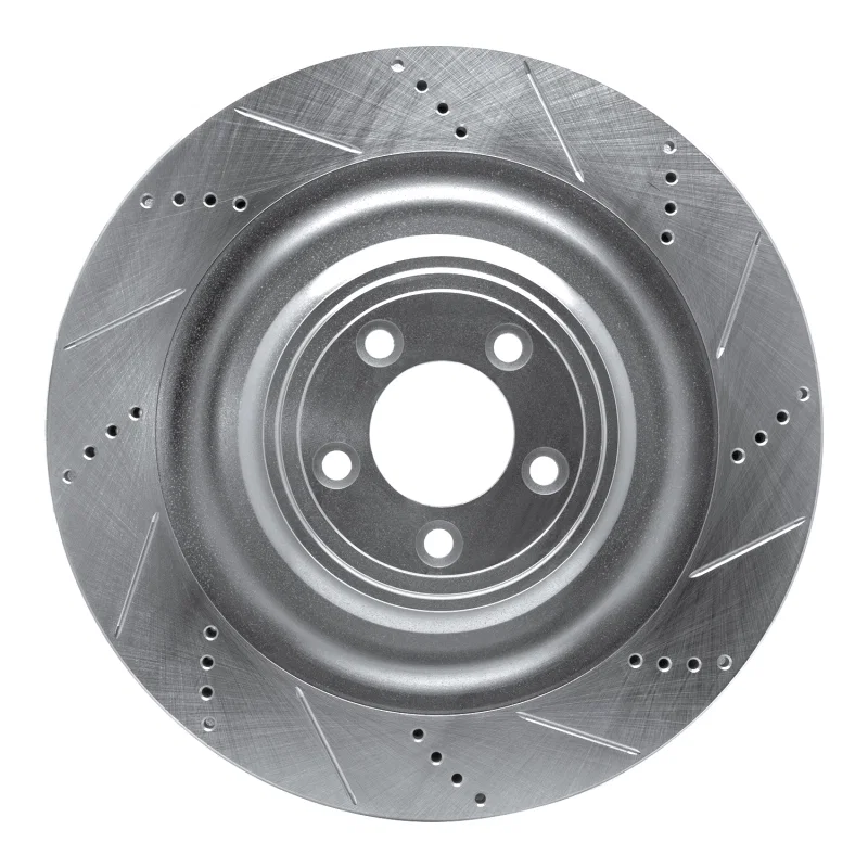 R1 Concepts 631-20022D, R1 08-09 Jaguar XKR Left Front Drilled & Slotted Silver Brake Rotor