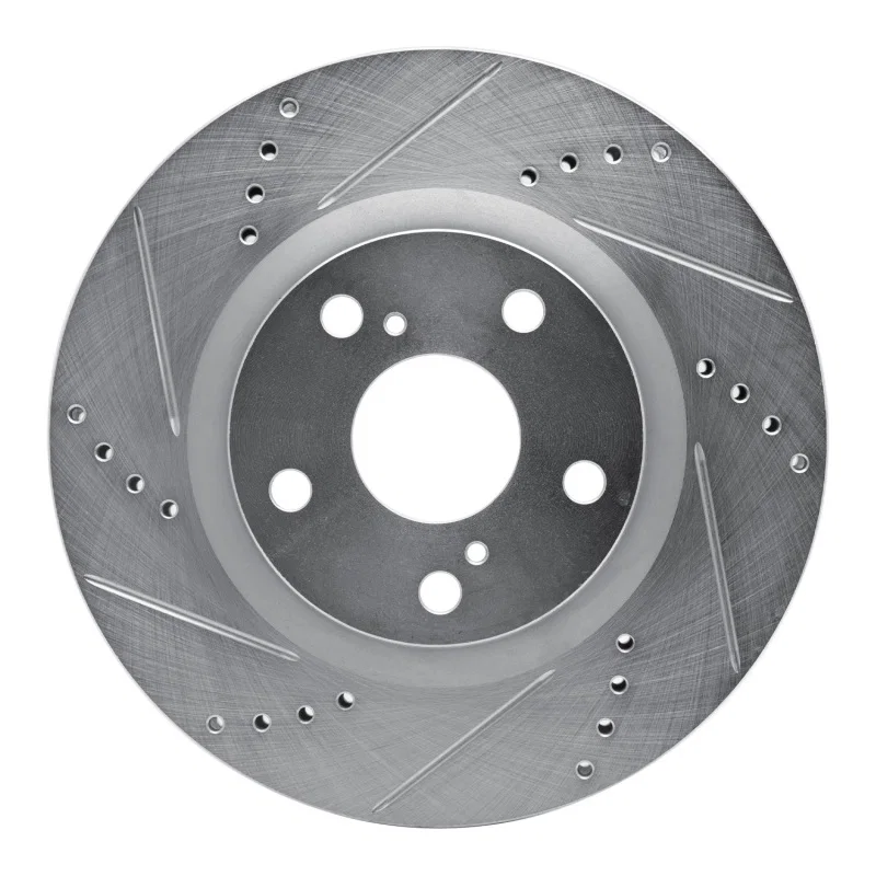 R1 Concepts 631-92066L, R1 05-09 Renault Megane (Mexico) Front Left Drilled & Slotted Silver Brake Rotor