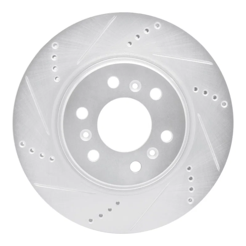 R1 Concepts 631-52027L, R1 06-09 Buick TERRAZA Front Left Drilled & Slotted Silver Brake Rotor