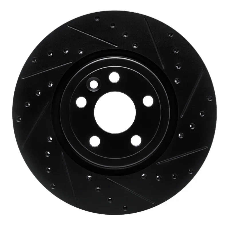 R1 Concepts 633-20038R, R1 17-19 Jaguar F-Pace Front Right Drilled & Slotted Black Brake Rotor
