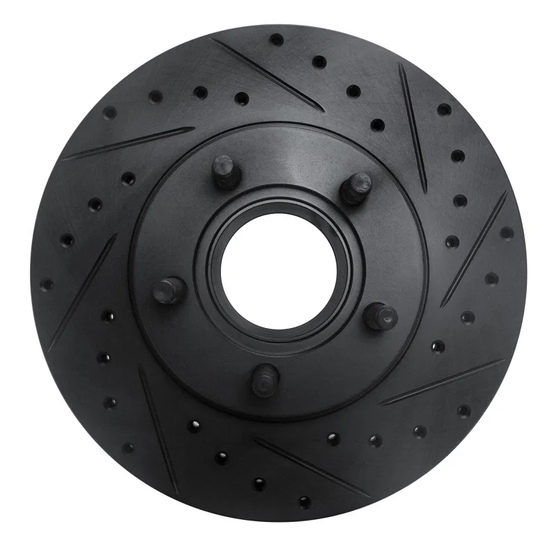 R1 Concepts 633-54140R, R1 95-97 Ford Ranger (USA/Canada) Front Right Drilled & Slotted Black Brake Rotor