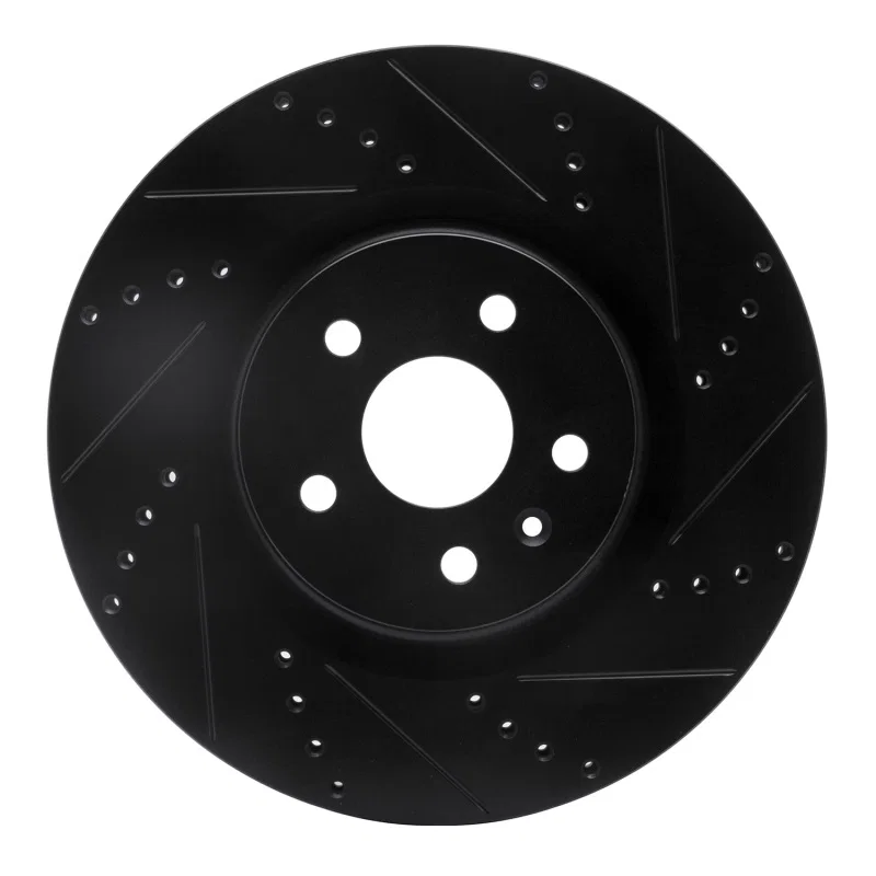 R1 Concepts 633-45017R, R1 09-17 Buick Regal Front Right Drilled & Slotted Black Brake Rotor