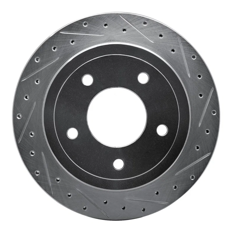 R1 Concepts 631-54192R, R1 04-06 Ford E-150 Rear Right Drilled & Slotted Silver Brake Rotor