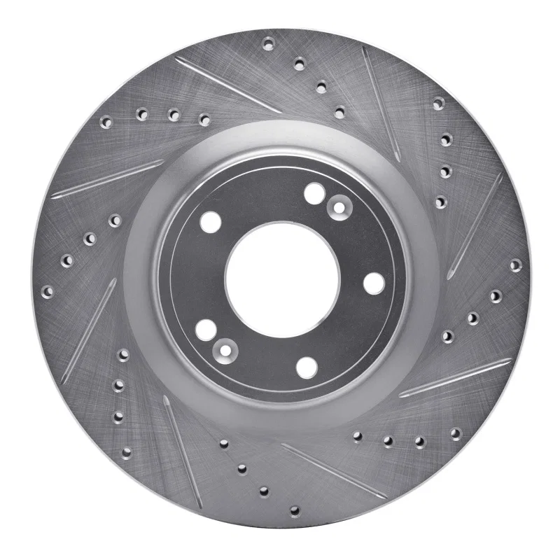 R1 Concepts 631-03034R, R1 10-16 Hyundai Genesis Coupe Front Right Drilled & Slotted Silver Brake Rotor