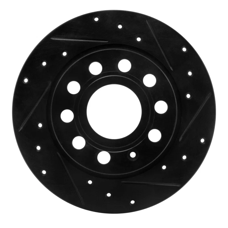 R1 Concepts 633-74033R, R1 10-19 Audi A3 Rear Right Drilled & Slotted Black Brake Rotor