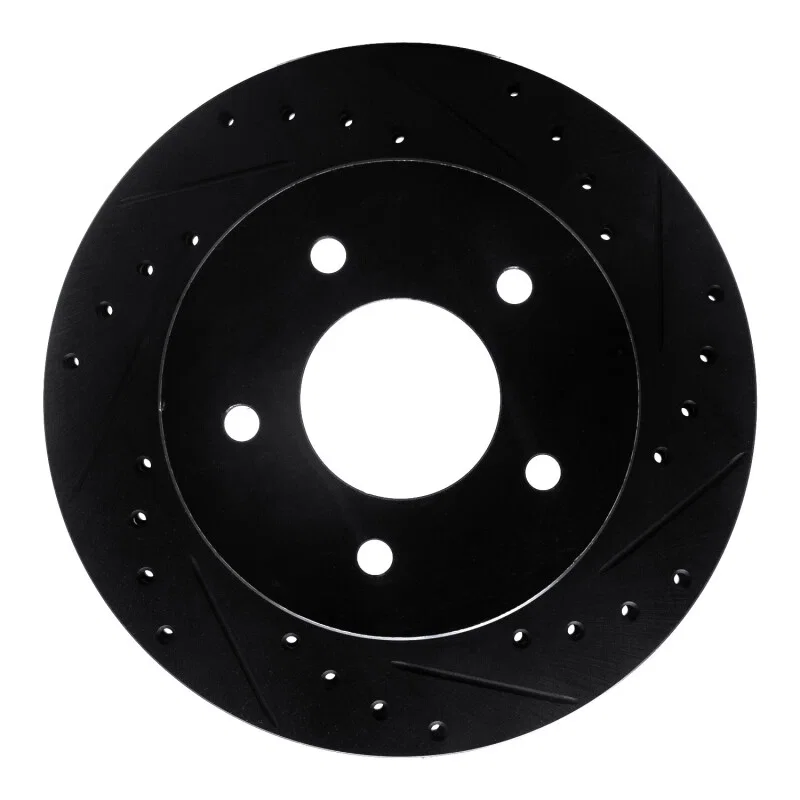 R1 Concepts 633-48019R, R1 90-02 Chevrolet ASTRO Front Right Drilled & Slotted Black Brake Rotor