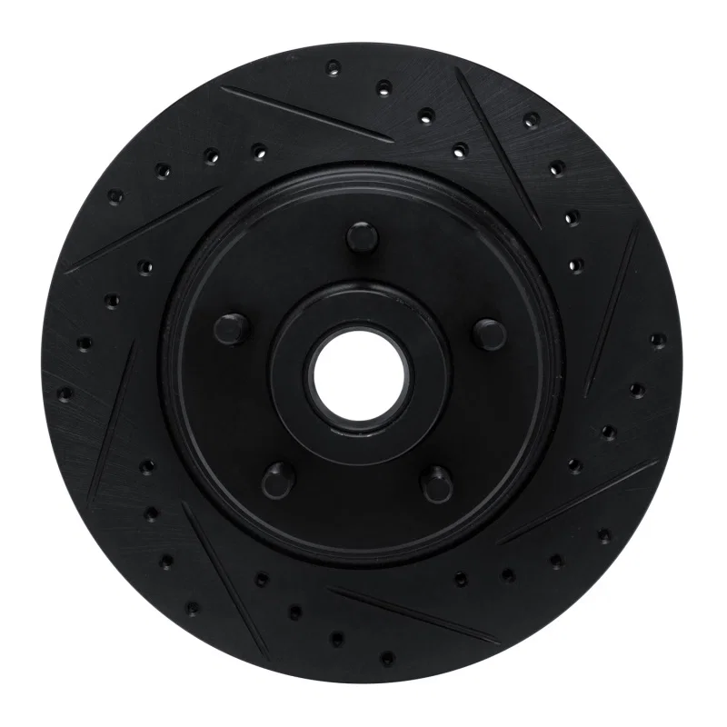 R1 Concepts 633-39027R, R1 74-84 Chrysler Imperial Front Right Drilled & Slotted Black Brake Rotor