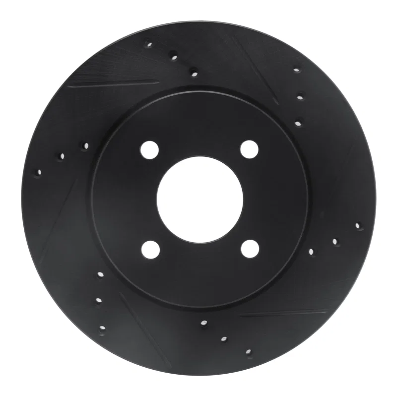 R1 Concepts 633-67065R, R1 11-25 Nissan Note (Mexico) Front Right Drilled & Slotted Black Brake Rotor