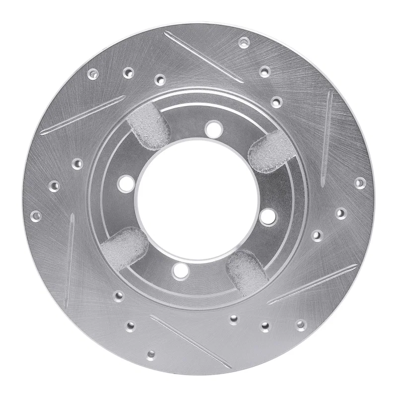 R1 Concepts 631-72020R, R1 91-92 Mitsubishi Mirage Front Right Drilled & Slotted Silver Brake Rotor