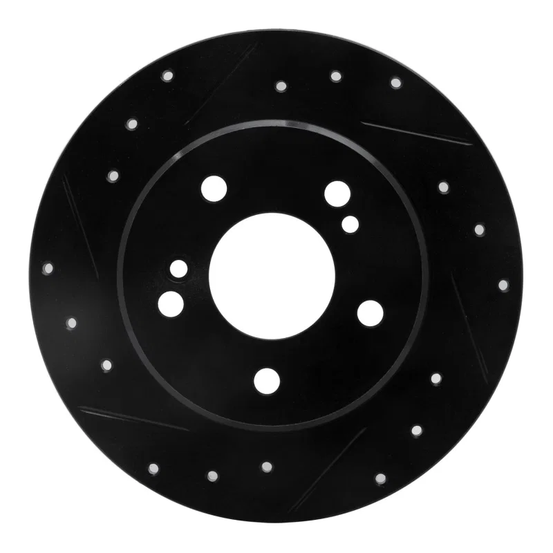 R1 Concepts 633-03013L, R1 01-03 Hyundai XG350 Front Left Drilled & Slotted Black Brake Rotor