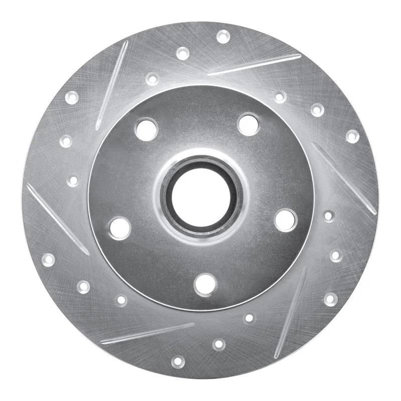 R1 Concepts 631-73017L, R1 96-08 Audi A4 (Mexico) Rear Left Drilled & Slotted Silver Brake Rotor