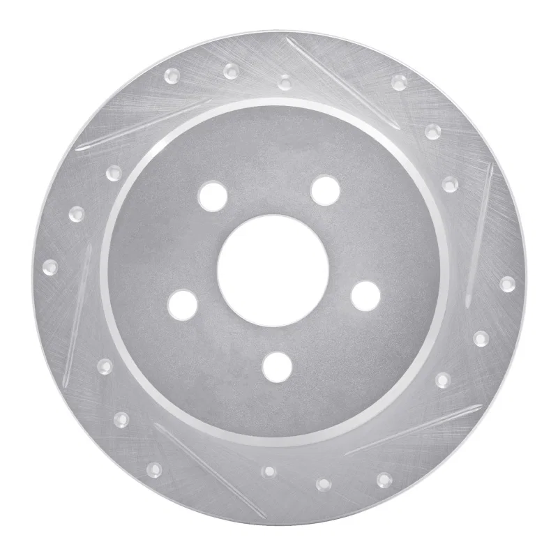 R1 Concepts 631-39014R, R1 03-10 Chrysler PT Cruiser Rear Right Drilled & Slotted Silver Brake Rotor