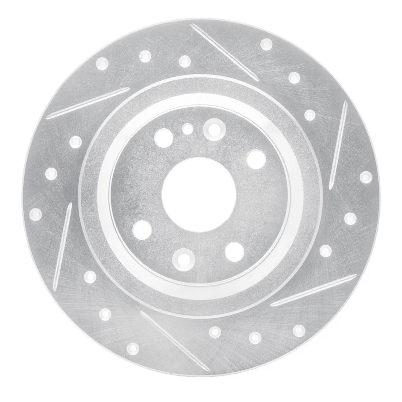 R1 Concepts 631-80037R, R1 01-05 Mazda Miata Rear Right Drilled & Slotted Silver Brake Rotor